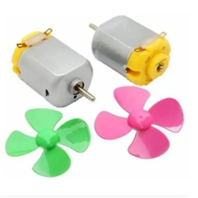 Picture of DC Mini Motor & FAN 4  Leaf 1 Set Fan Multicolor