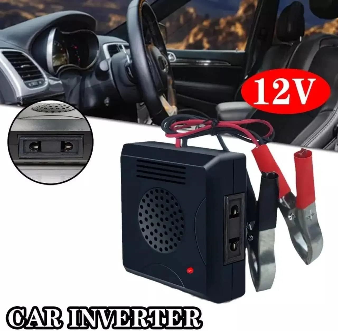 Picture of 180 watt Car Power Inverter For Dc 12 volt  to Ac 220 volt Converter 