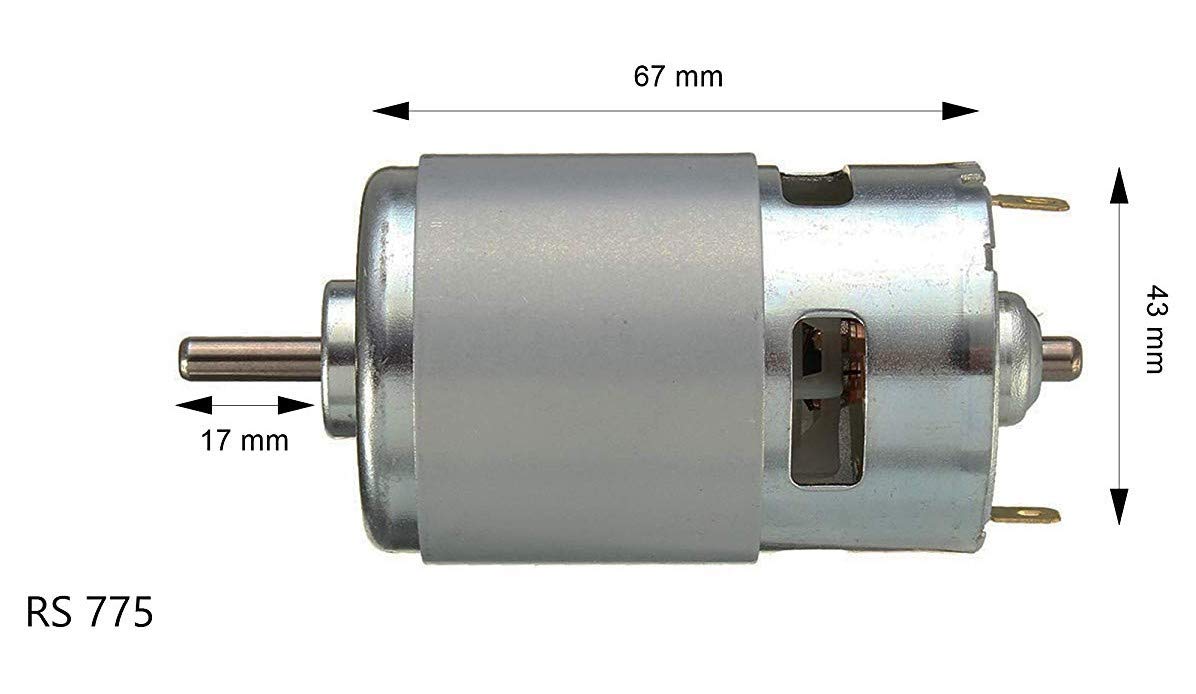 Picture of 775 Single Ball  Bearing DC Motor 5mm Knurling Shaft with Cooling Fan Low Noise RS 775 DC Motor Multicolor