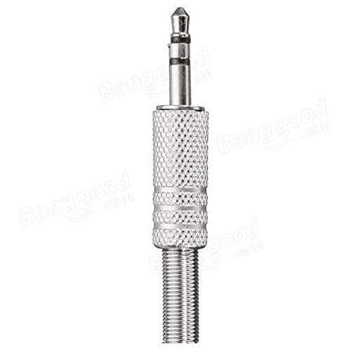 Picture of 3.5mm Aux Connector Headphone Jack, 3 POLE, Metal Audio jack For Computer Speaker, Mobile, Laptop, PC, Bluetooth speaker, Amplifier Pack of 2pcs Silver