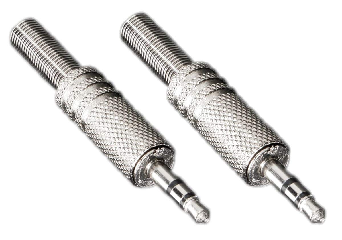 Picture of TE 3 Pole 3.5mm Male Repair Headphone Jack Plug Metal Alloy Audio Soldering 2 Ps Silver