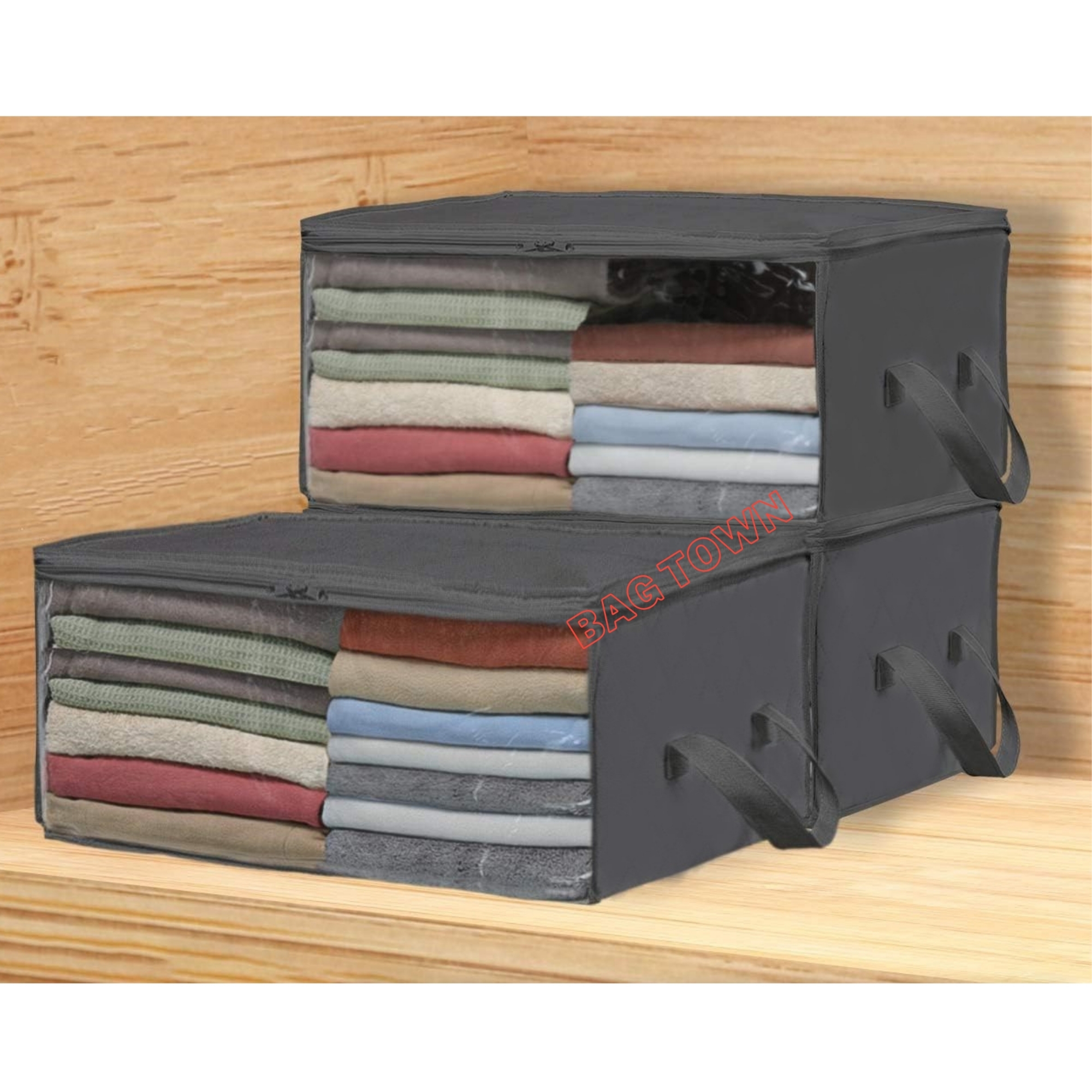 Picture of Extra Capacity Cloth Storage Bag, Transparent Underbred Large Cloth Storage Bag