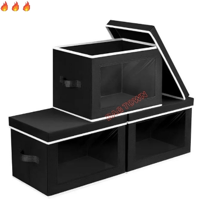 Picture of 1 pcs New Foldable Cloth Basket With Lid Foldable Cloth Storage Box With Cover