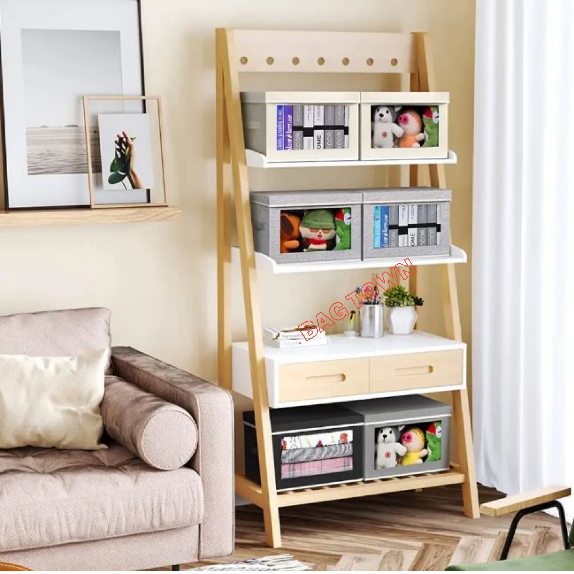 Picture of 1 pcs New Foldable Cloth Basket With Lid Foldable Cloth Storage Box With Cover