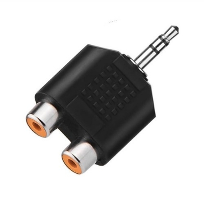Picture of 3.5mm Stereo Jack  to RCA Audio Adapter Converter Black