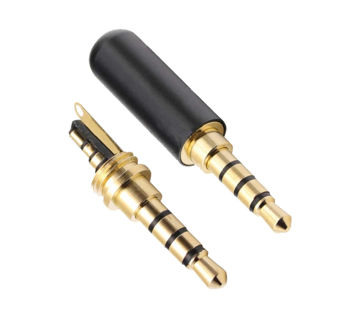 Picture of TE 4 Pole 3.5mm Male Repair Headphone Jack Plug Metal Alloy Audio Soldering 1 Ps 