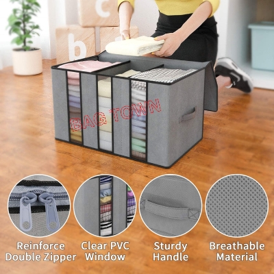 Picture of New Cloth Storage Bag(Extra Large) Premium Quality 3 Grids Cloth Storage Bag