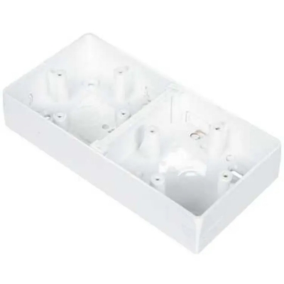 Picture of 2 Gang Double PVC Back Cover Box For Gang Switch, Gang Socket White