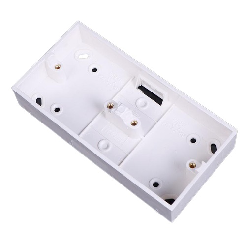 Picture of 2 Gang Double PVC Back Cover Box For Gang Switch, Gang Socket White