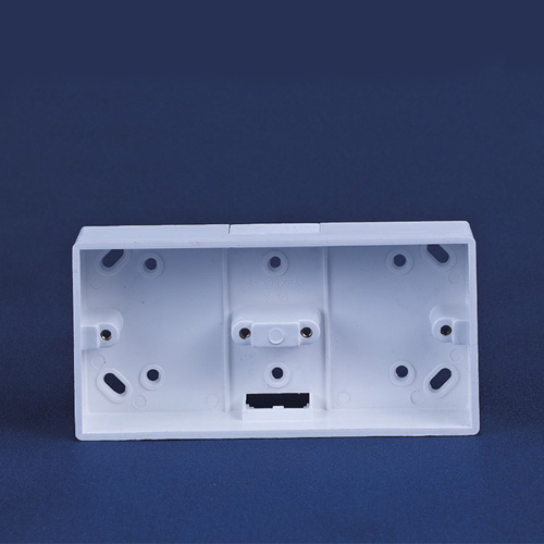Picture of 2 Gang Double PVC Back Cover Box For Gang Switch, Gang Socket White