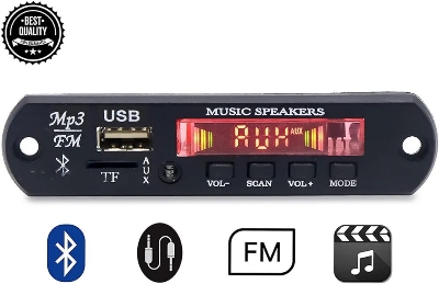 Picture of Electronic Spices Bluetooth MP3 Decoding Board Module with/USB/FM/AUX/TF Card and Remote Control Black