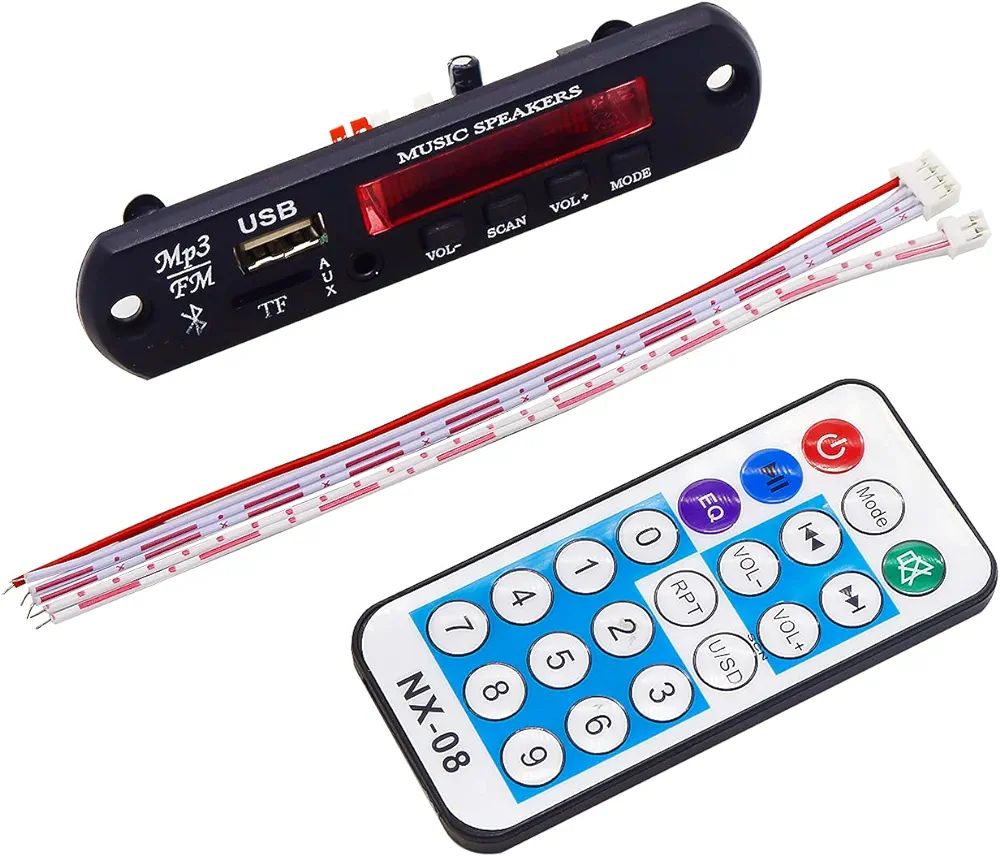 Picture of Electronic Spices Bluetooth MP3 Decoding Board Module with/USB/FM/AUX/TF Card and Remote Control Black