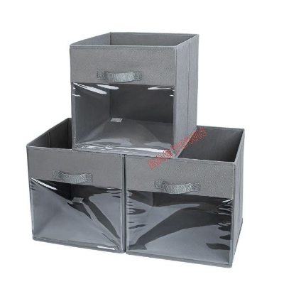 Picture of 3 Pcs Pack Cloth Storage Box, Large Capacity Laundry Basket, Cloth Organizer Basket - Grey