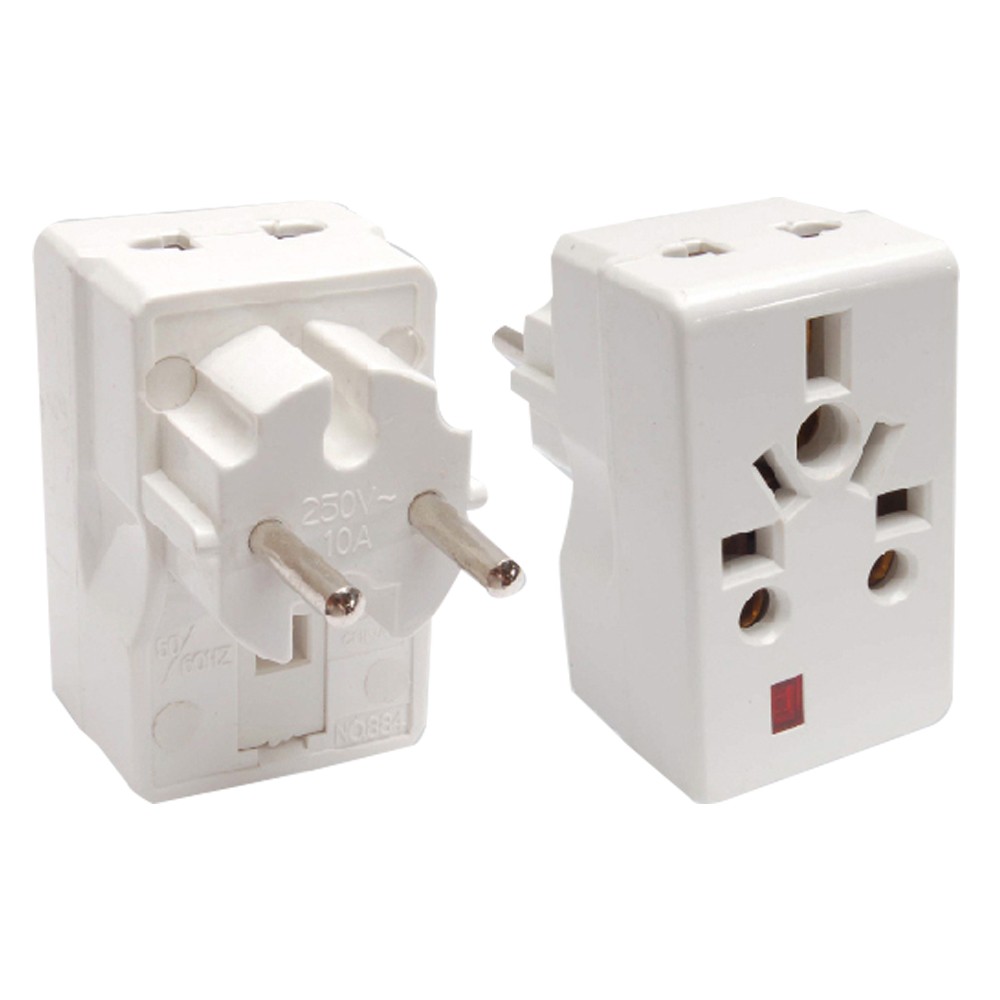 Picture of Mobile Recharge Mobile Recharge 100% 10 G7  Multi Plug Adapter AC Power Socket AC 250V 10A 2 Pin Power Plug To 3 Way 3 Point Socket Converter With LED Indicator Electrical Travel Adapter Converter      	 Multi Plug Adapter AC Power Socket AC 250V 10A 2 P White