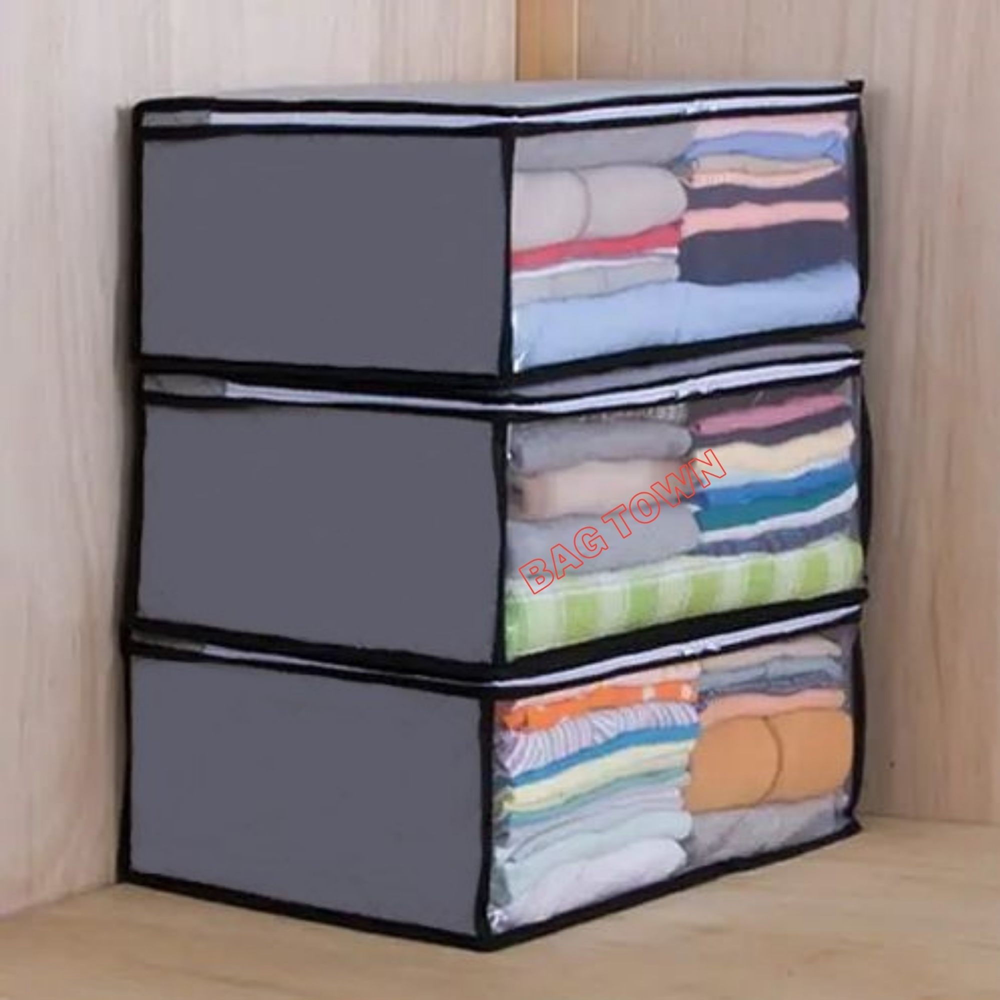 Picture of Extra Capacity Cloth Storage Bag, Transparent Underbred Large Cloth Storage Bag