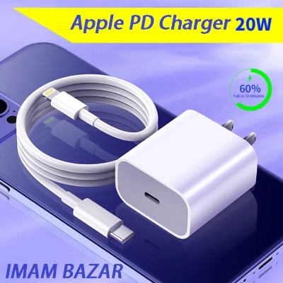 Picture of Original 20 watt Fast Charging Adapter and Cable Compatible for appIe iPhone 14 White