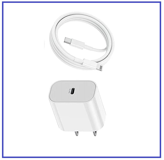 Picture of Original 20 watt Fast Charging Adapter and Cable Compatible for appIe iPhone 14 White