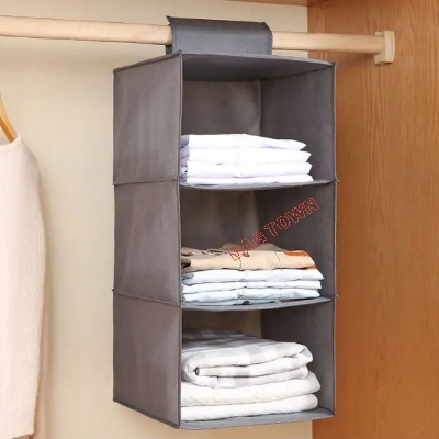 Picture of 3 Layer Cloth Storage Organizer, Foldable Hanging storage organizer.