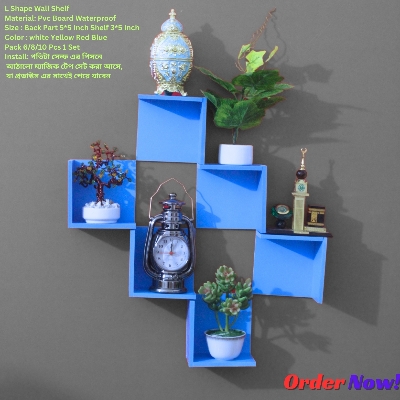 Picture of Wall Shelf l Shape Showpiece stand . Home décor Craft Item, Self Adhesive Punch Free. Home décor Vases And Vessels