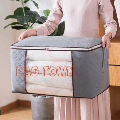 Picture of 2 pcs setWinter Cloths Storage Organizer Bags. Blankets Cover, Cloth Organizer, Winter Wardrobe Storage Organizer