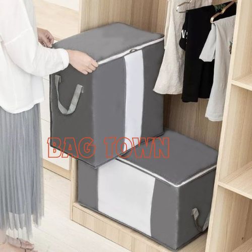 Picture of 2 pcs setWinter Cloths Storage Organizer Bags. Blankets Cover, Cloth Organizer, Winter Wardrobe Storage Organizer
