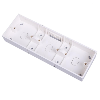 Picture of 3 Gang PVC Back Box for Gang Switches and Sockets - Perfect Fit for Electrical Gang Switch and Gang Socket Installation White