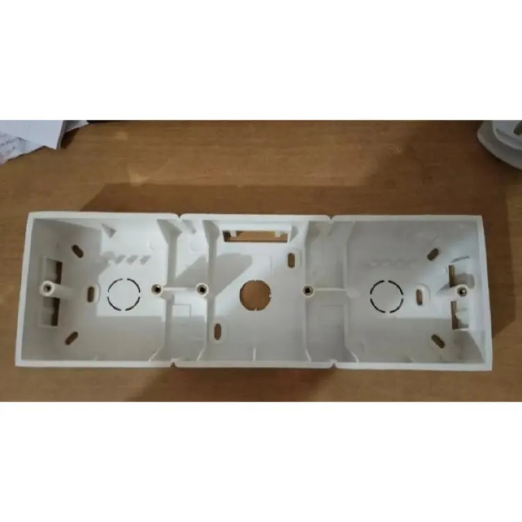 Picture of 3 Gang PVC Back Box for Gang Switches and Sockets - Perfect Fit for Electrical Gang Switch and Gang Socket Installation White