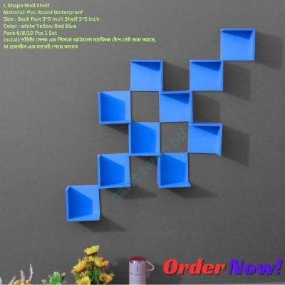 Picture of 8  Piece Premium Quality Wall Shelf . Self Adhesive Punch Free L Shape Wall Shelf . House Decorative Waterproof Wall Rack For Indoor And Outdoor.