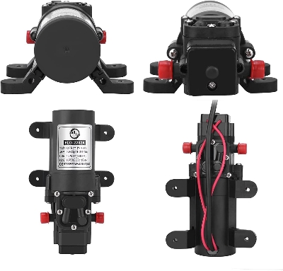 Picture of 12V DC Water Pump Diaphragm Pump 12 Volt Self Priming Sprayer Pump with Pressure Switch 80 PSI/1.1 GPM for RV Caravan Camper Boat Marine Lawn Black