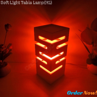 Picture of Handmade Table Lamp . Electric Soft Light Table Lamp With Changeable LED Light & Cable & Holder . Decorative Soft Brightness Desk Lamp For Home & Office.
