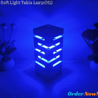 Picture of Handmade Table Lamp . Electric Soft Light Table Lamp With Changeable LED Light & Cable & Holder . Decorative Soft Brightness Desk Lamp For Home & Office.