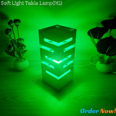 Picture of Handmade Table Lamp . Electric Soft Light Table Lamp With Changeable LED Light & Cable & Holder . Decorative Soft Brightness Desk Lamp For Home & Office.