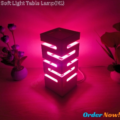 Picture of Handmade Table Lamp . Electric Soft Light Table Lamp With Changeable LED Light & Cable & Holder . Decorative Soft Brightness Desk Lamp For Home & Office.