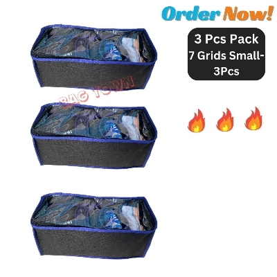 Picture of New Cloth 9 Grids Large Storage Box With Transparent Cover Premium Quality Dustproof Cloth Organizer Box With Zipper