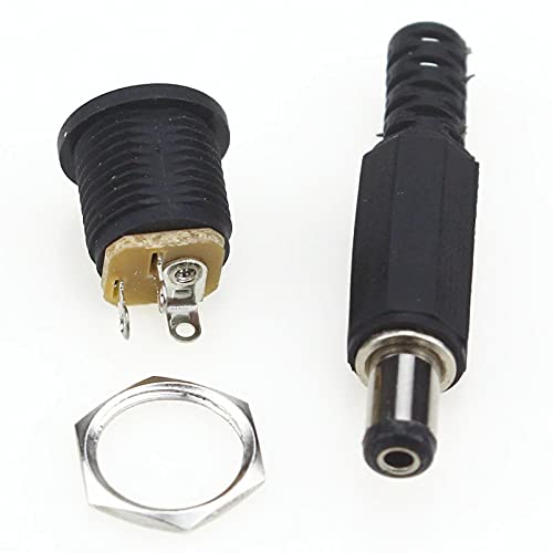 Picture of DC Jack 5 Ps and Socket 5 Ps Combo Pack 10 Ps Black