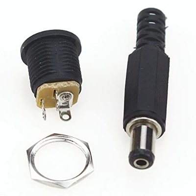 Picture of DC Jack 5 Ps and Socket 5 Ps Combo Pack 10 Ps Black