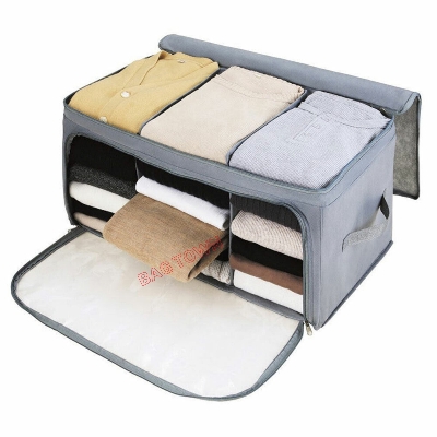 Picture of 4 Pcs Pack Premium Quality Cloth Storage Bag, Extra Large Double Opening Divider Cloth Organizer Bag With Transparent Window