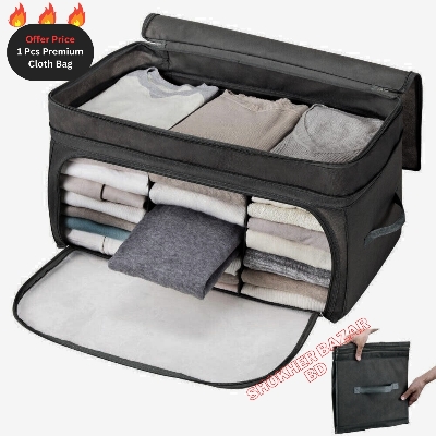 Picture of 1 pcs Premium Quality Cloth Storage Bag, Double Opening Cloth Organizer Bag With Transparent Window