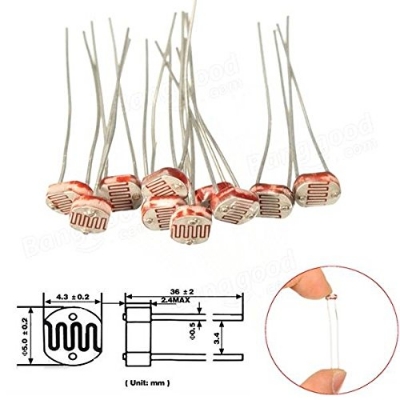 Picture of 5 Pieces of Light Dependent Resistors- (LDR) Multicolor