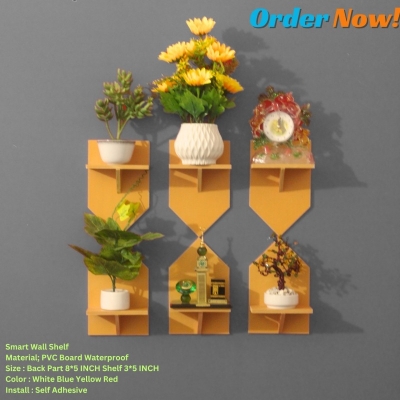 Picture of Smart Wall Shelf Shelf Adhesive Waterproof ( 6 Pcs 1 Set ) Premium Quality