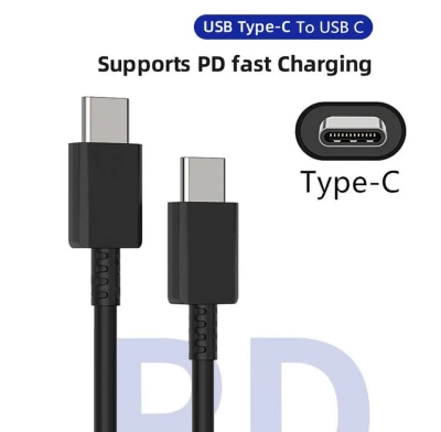 Picture of Samsung Type C to Type C Fast Charging USB Cable-Black - Advanced Premium Quality - Signifying Very Well optimization - Easy to Maintain Black