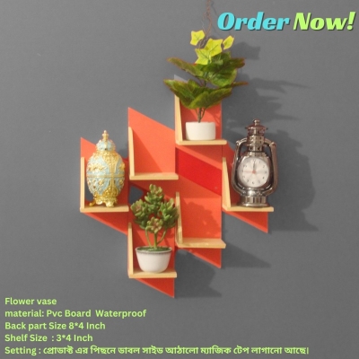 Picture of Wall Mounted Flower Vase Self Adhesive wall Décor handmade Craft Item (6 Pcs Stand)