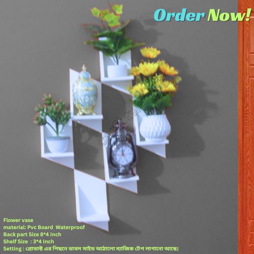 Picture of Wall Mounted Flower Vase Self Adhesive wall Décor handmade Craft Item (6 Pcs Stand)