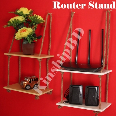 Picture of 2 Pcs 2 Layer Wall Hanging Router Stand. Wall Decorative Handicraft WIFI Router Shelf For Indoor And Out Door.