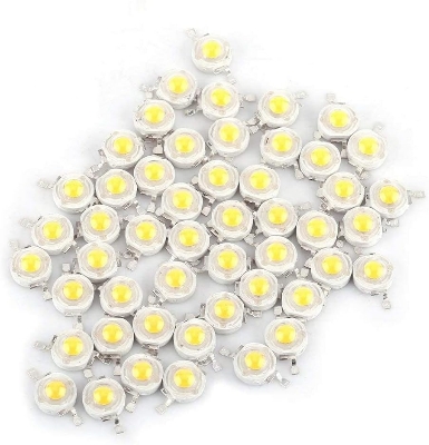 Picture of High-Power LED Chip, 1 W, Super-Bright Intensity, SMD Light Emitter Components, Diode, Lamp, Beads, Chip, DIY Lights for Flood Light Spotlights, Pack of 20 White