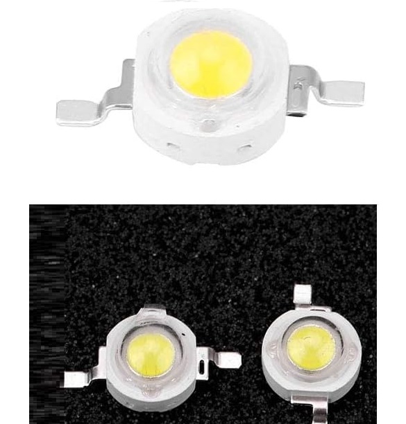 Picture of High-Power LED Chip, 1 W, Super-Bright Intensity, SMD Light Emitter Components, Diode, Lamp, Beads, Chip, DIY Lights for Flood Light Spotlights, Pack of 20 White