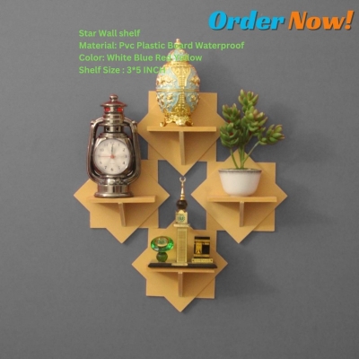 Picture of Star Wall Shelf Self Adhesive (4 Pcs Stand ) Waterproof Premium Quality.