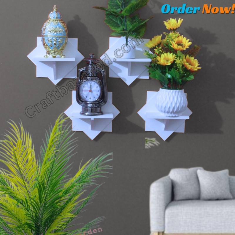 Picture of Star Wall Shelf Self Adhesive (4 Pcs Stand ) Waterproof Premium Quality.