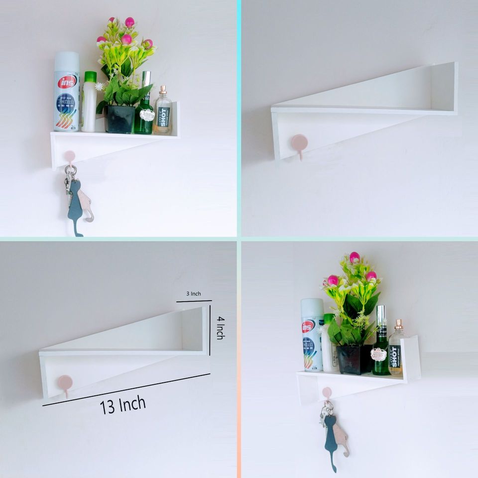 Picture of N Shape Wall Shelf Self Adhesive Punch free Decor Shelf (1 pcs shelf)