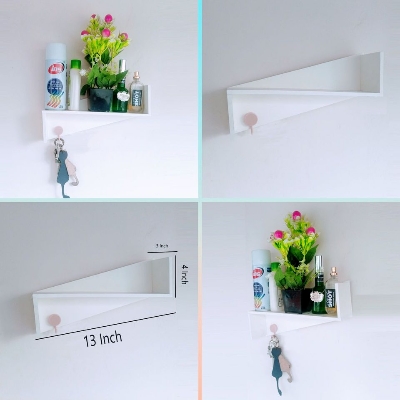 Picture of N Shape Wall Shelf Self Adhesive Punch free Decor Shelf (1 pcs shelf)